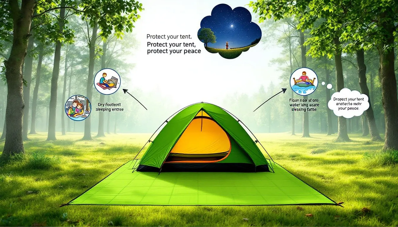A visual representation of the pros and cons of using a tent footprint.
