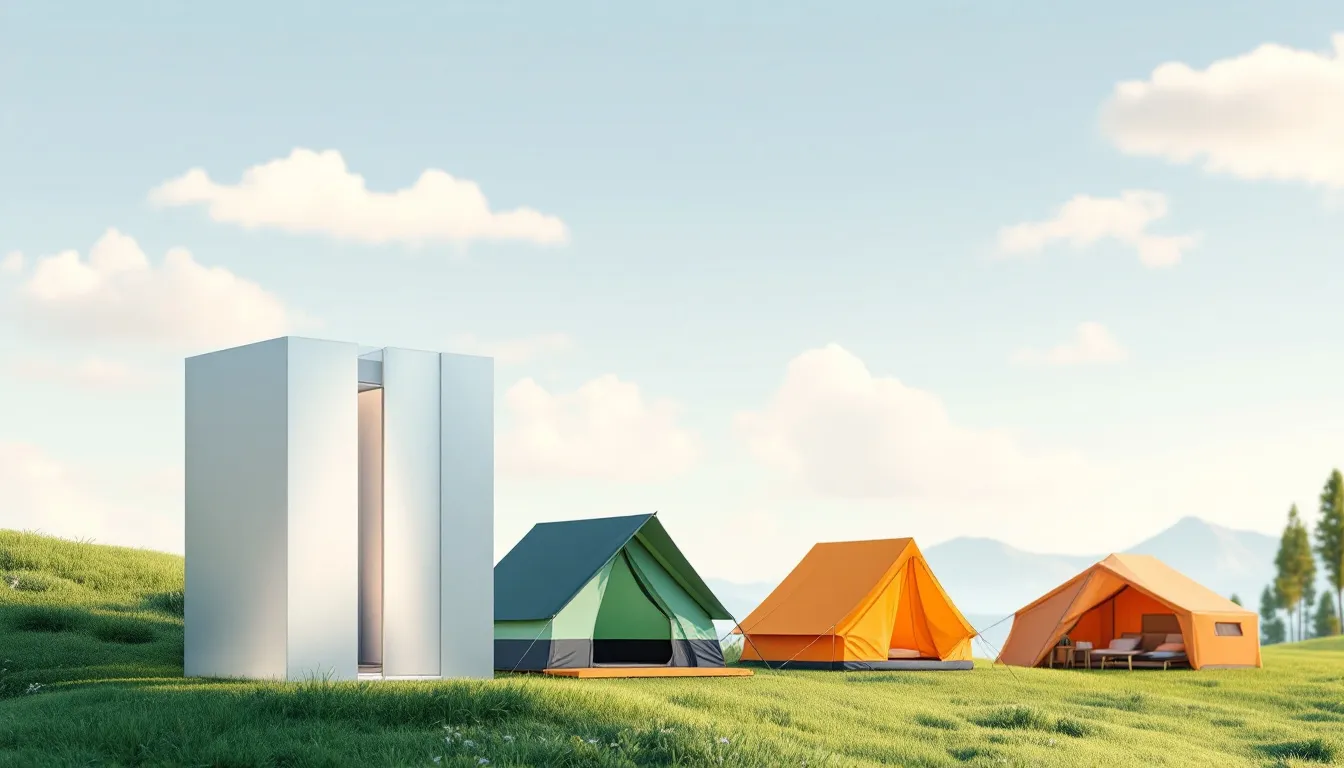 A visual representation of seasonal tent options for different weather conditions.