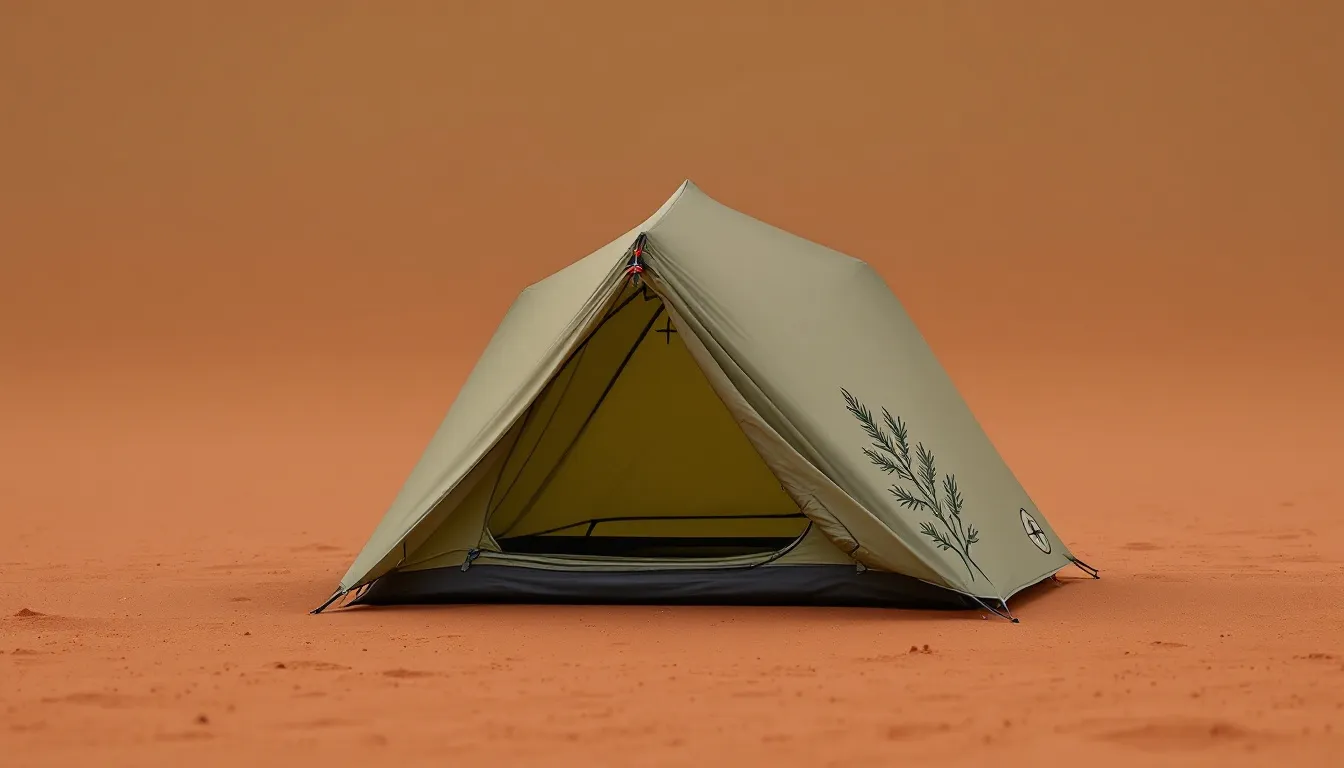 An interior view of a one man backpacking tent showcasing its features.