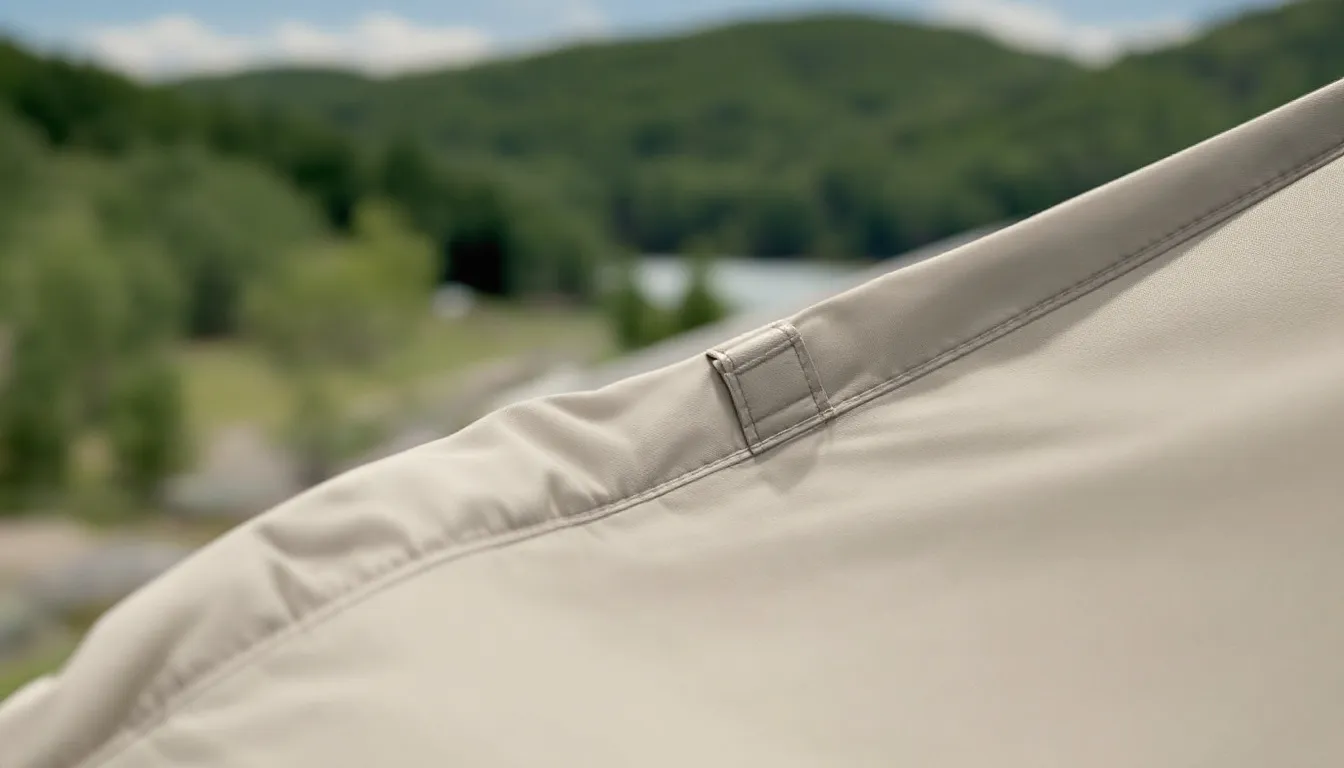 A detailed view of the materials used in tent construction, highlighting durability and quality.