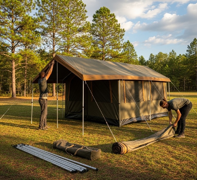 Setting Up A Cabin Tent