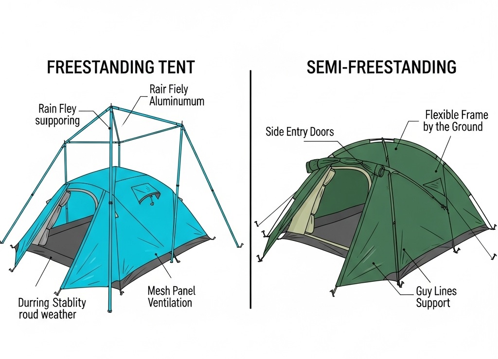 Freestanding Vs Semi Freestanding Tent
