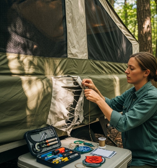 How to Repair a Rip in Tent Trailer Canvas