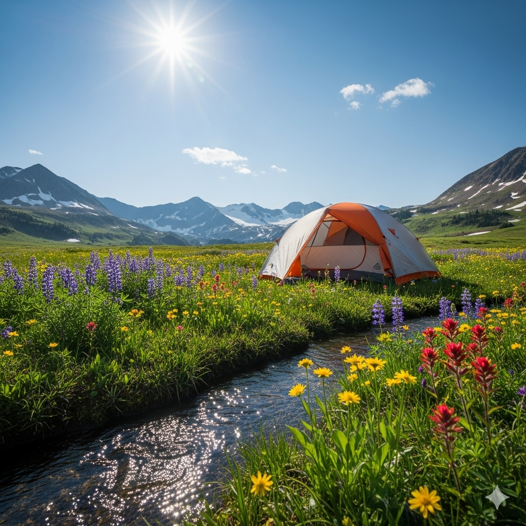 Pitch Tent On High Side 