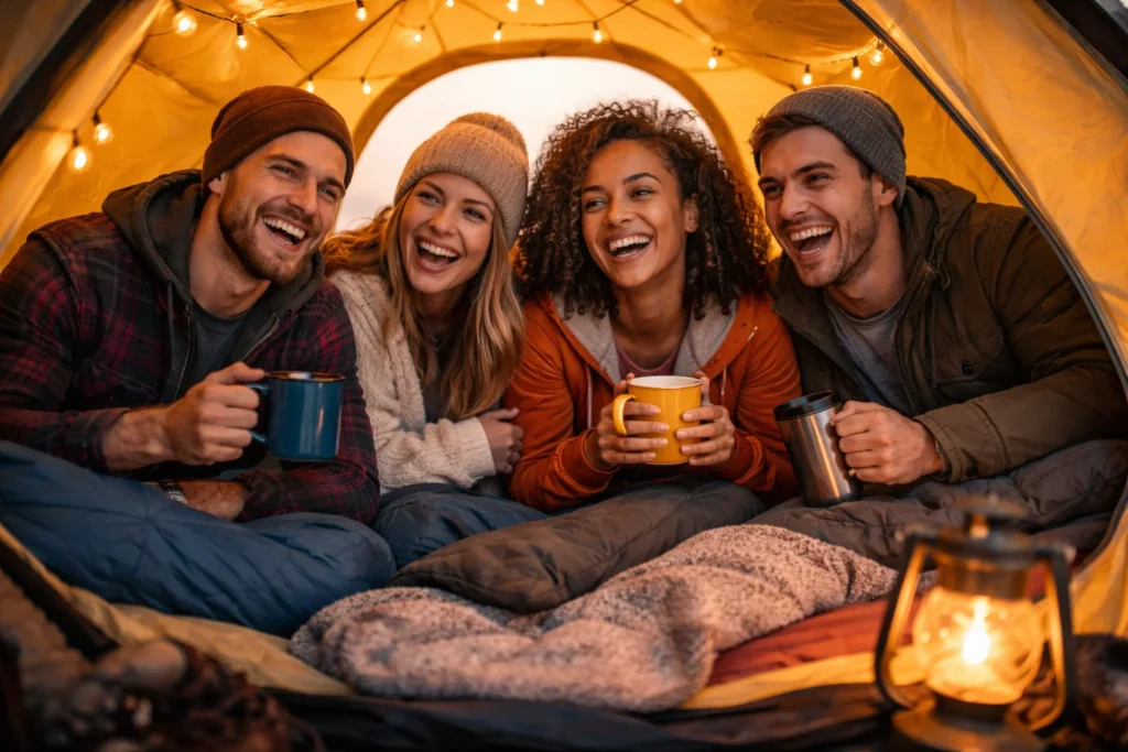 Happy campers tent camping