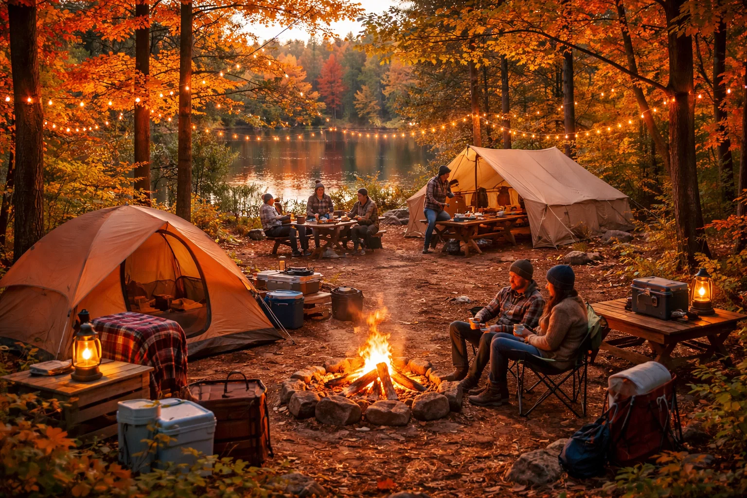 people doing seasonal camping 