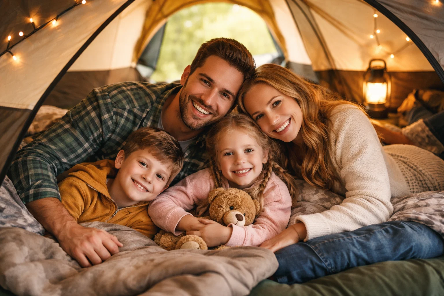 Tent Capacity Rating- A family sharing a tent