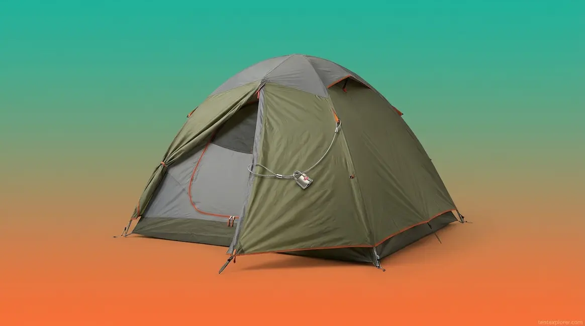 How to lock a tent securely using a TSA cable lock on the front zipper