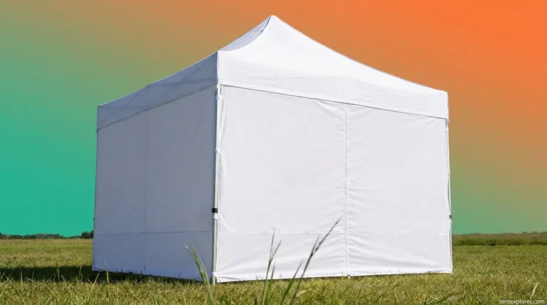 Best pop-up canopy with sidewalls fully erected at outdoor vendor market with zipper-sealed panels