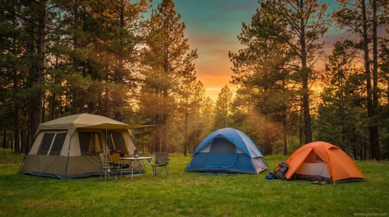 Best camping tents for every budget displayed at a family campsite in pine forest