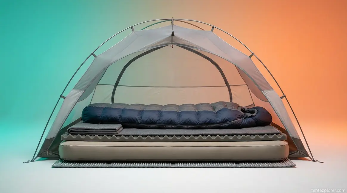 How to keep mattress warm camping using proper layered insulation in a tent