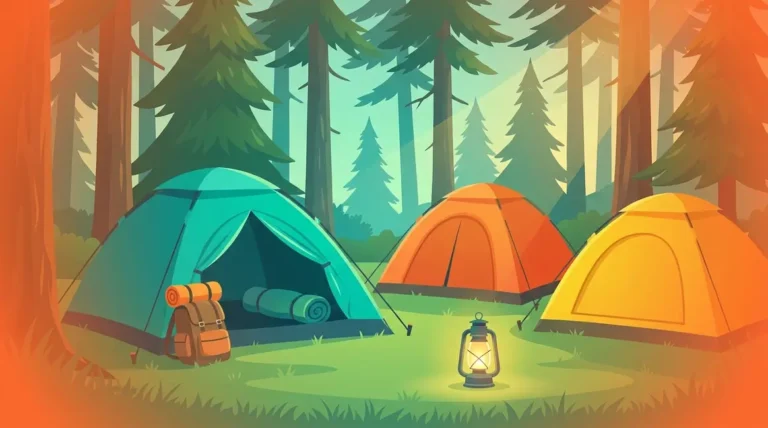 Best budget camping tents pitched at a forest campsite during golden hour